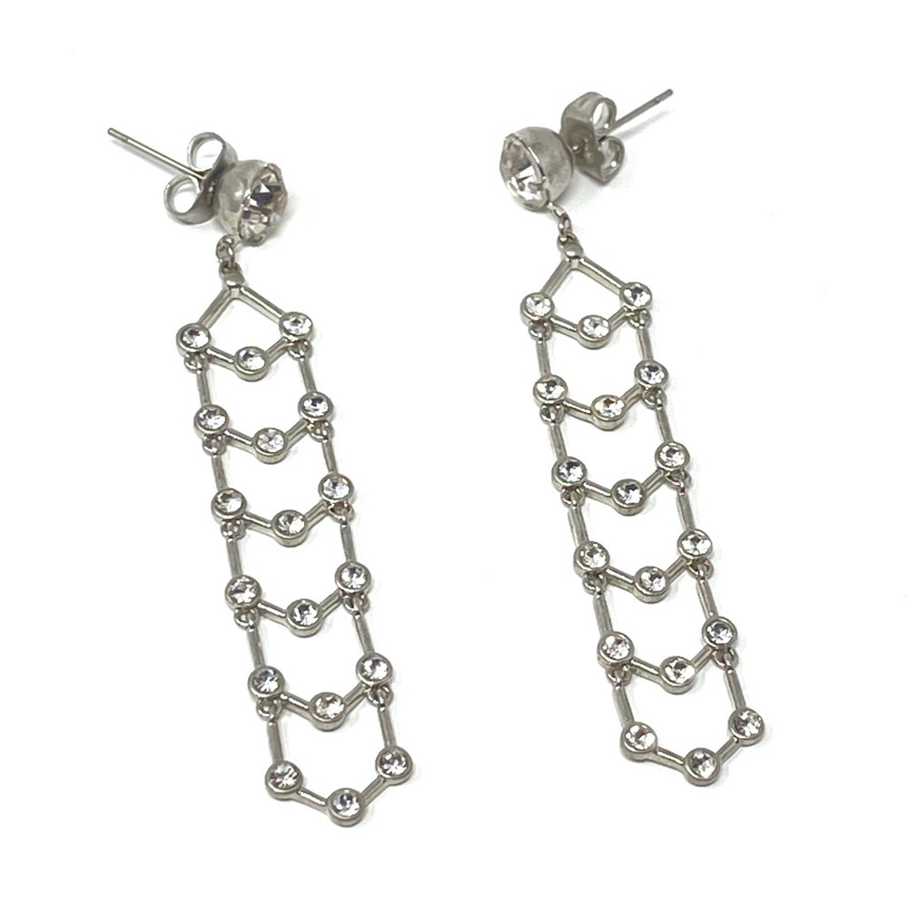 New Free People Drop Dangle Rhinestone Earrings - Picture 3 of 4